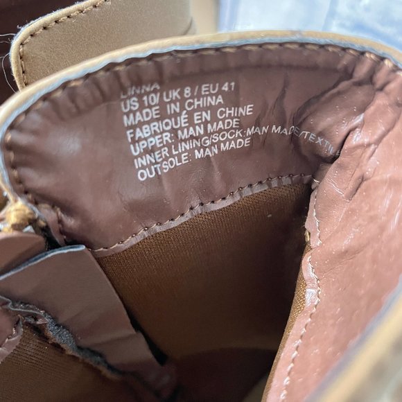 NEW Women's Just Fab Cognac Brown Ankle Booties Shoes Business Casual Dressy - Picture 7 of 9